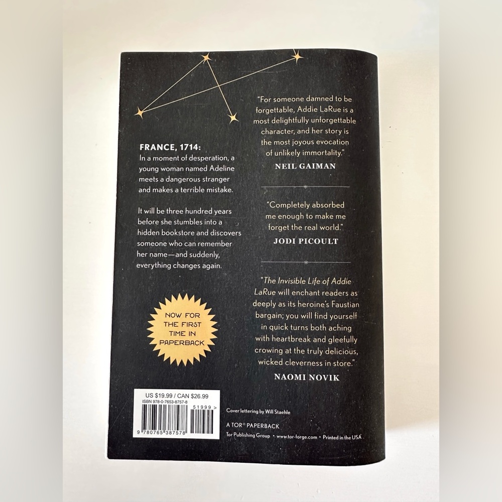 The Invisible Life Of Addie LaRue Paperback Book - Picture 2 of 3